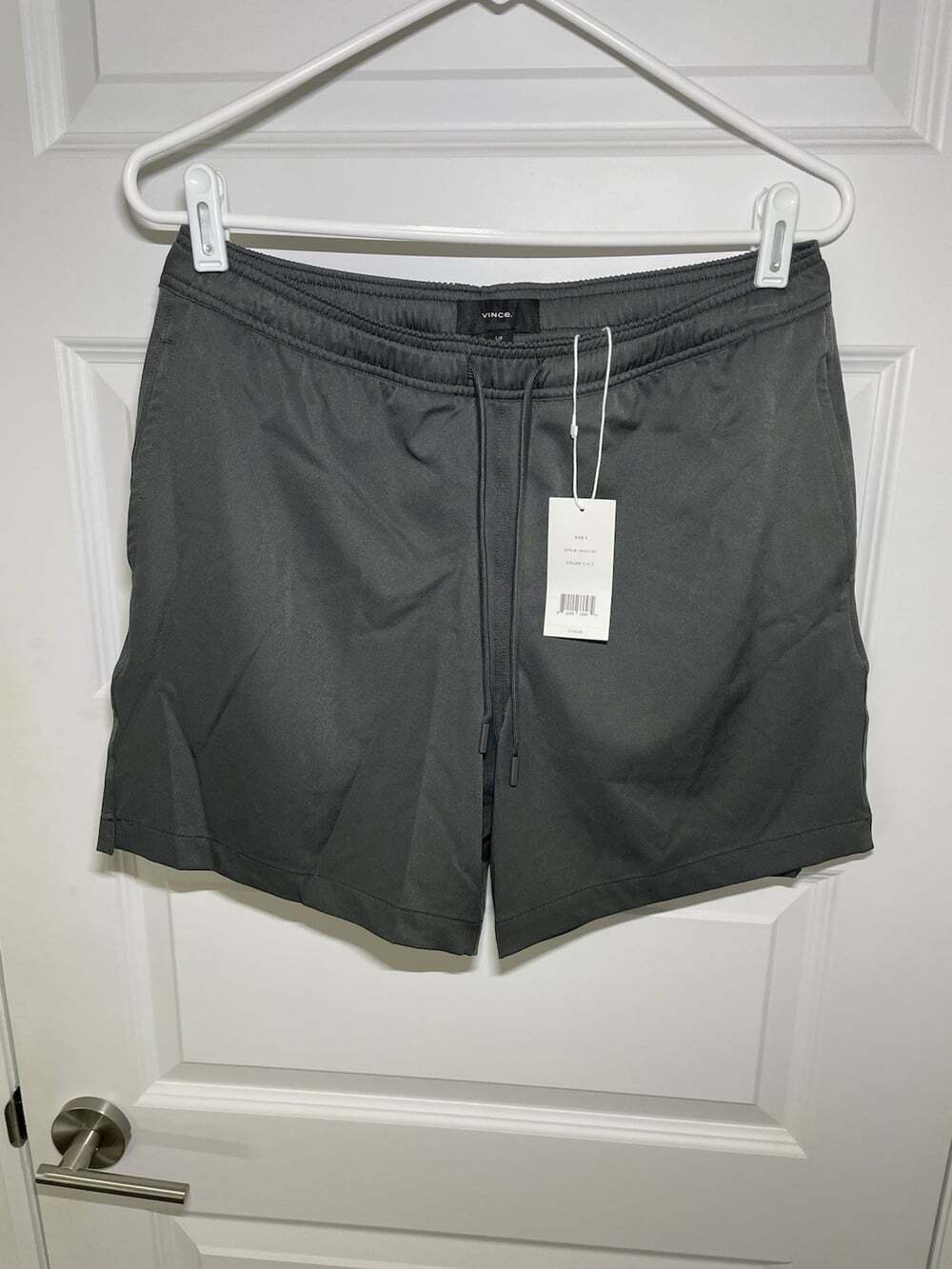 New Vince Mens S Elastic Waist Lined Swim Trunks Gray Coastal Beach Minimalist